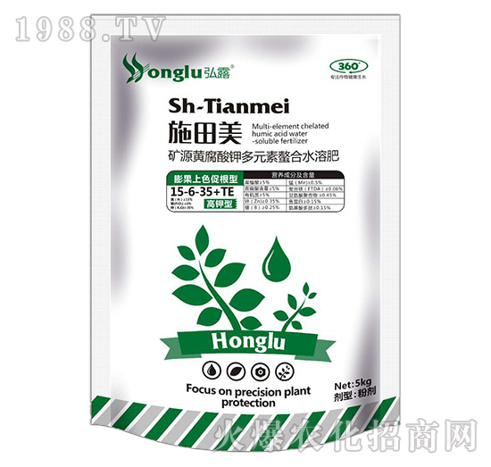 礦源黃腐酸鉀多元素螯合水溶肥15-6-35+TE-施田美-中農(nóng)弘露