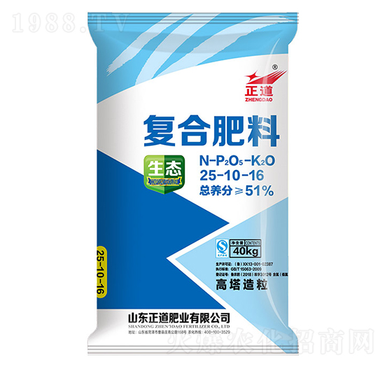 40kg高塔造粒復(fù)合肥料25-10-16-正道-祥云化工