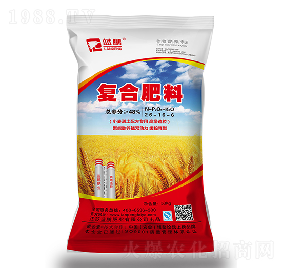 小麥測(cè)土配方專用復(fù)合肥料26-16-6-藍(lán)鵬肥業(yè)