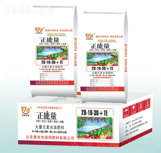 大量元素水溶肥料20-10-30+TE-正能量-潤田肥料