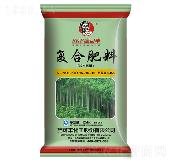 桉樹適用復(fù)合肥料15-15-15-施可豐
