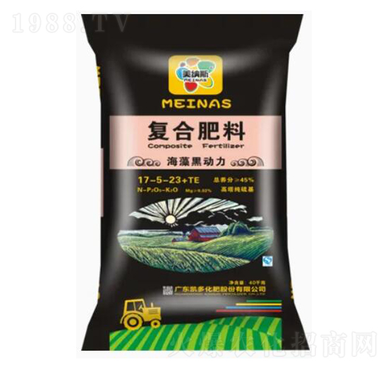 海藻黑動(dòng)力復(fù)合肥料17-5-23+TE-美納斯-凱多化肥