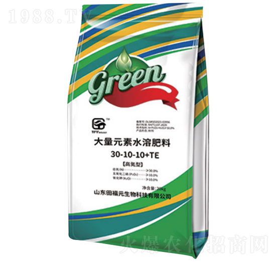 20kg大量元素水溶肥料30-10-10+TE-福元生物