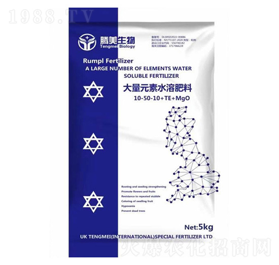 大量元素水溶肥料10-50-10+TE+Mgo-騰美生物
