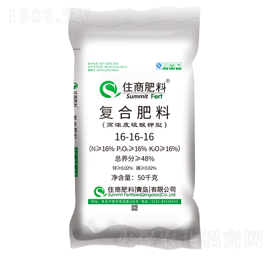 脲醛緩釋硫酸鉀型復合肥料16-16-16-住商肥料