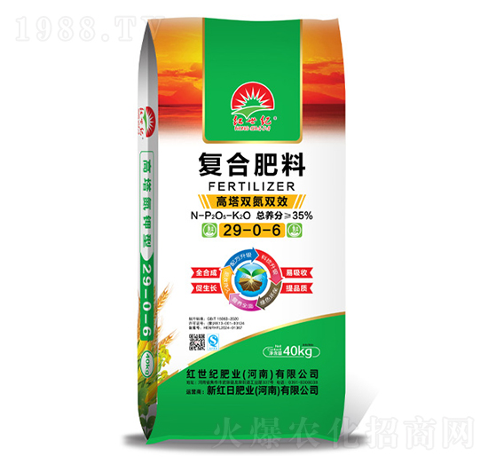 40kg高塔雙氮雙效復(fù)合肥料29-0-6-紅世紀(jì)